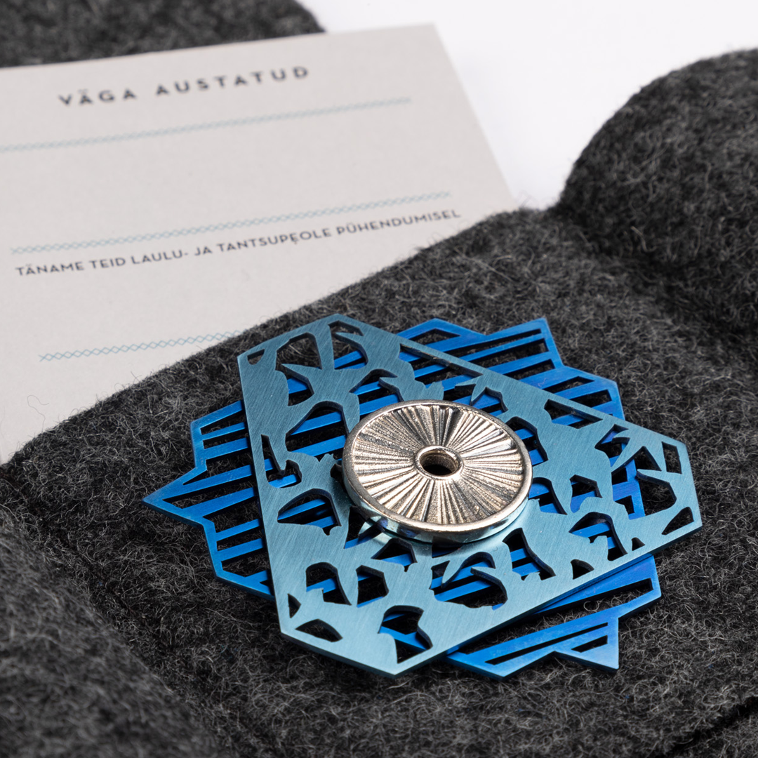 Merilin Pedastsaar - Laulu- ja tantsupeo aegadeülene kodarraha. Rinnamärk. 